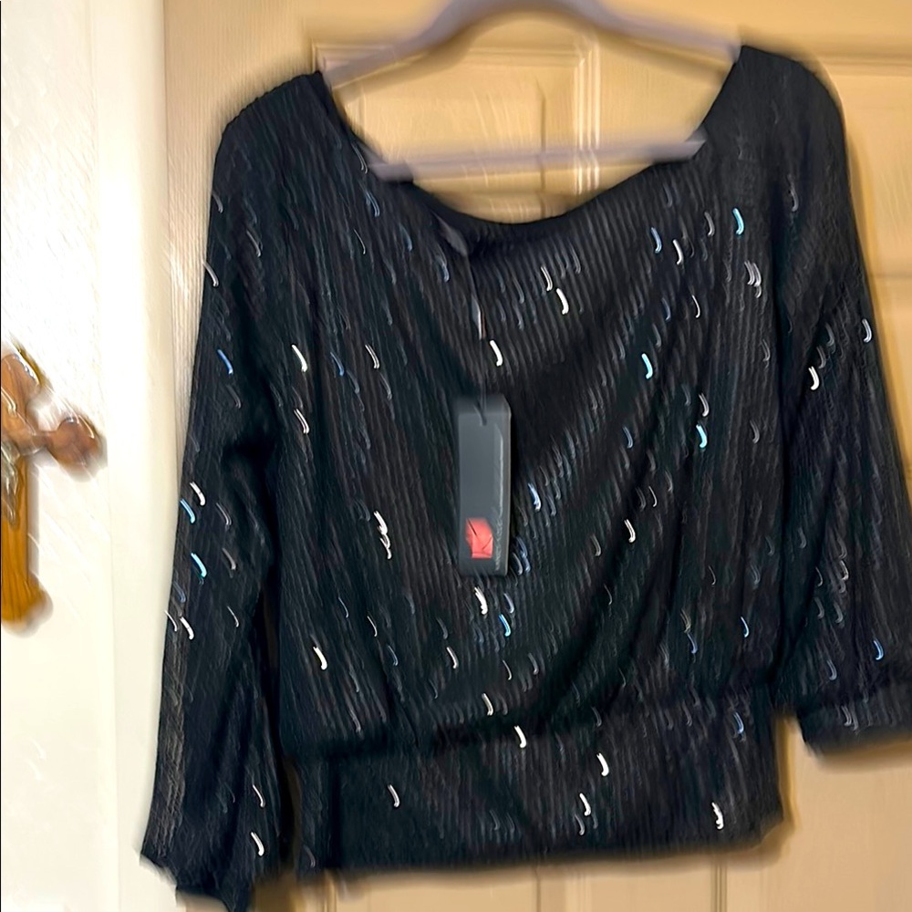 Black Sequin Women's Top, size lg.